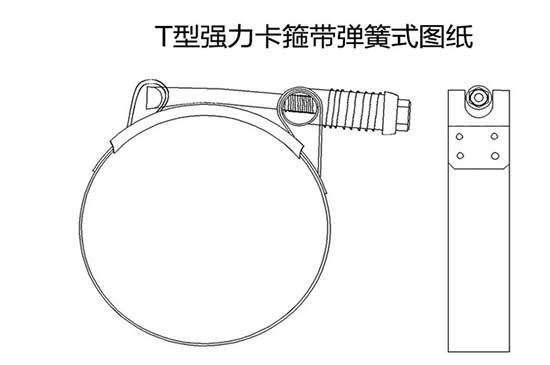 T型带弹簧喉箍标示图